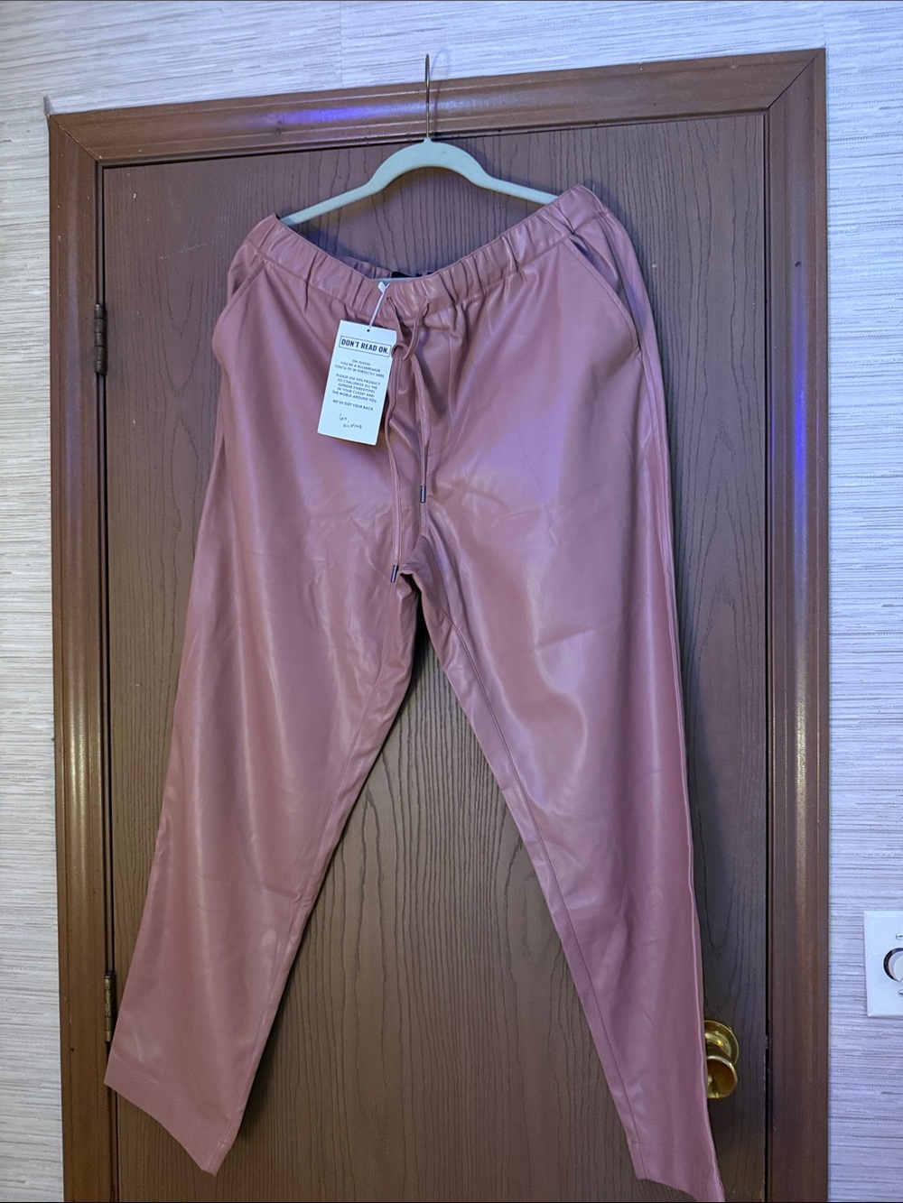 Wildfang Faux Leather Pants in Camel